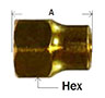 Long Forged Nut 45deg Flare Diagram